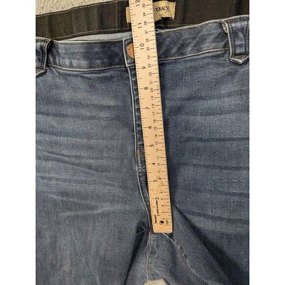 Democracy Jeans Womens 22W Ab Solution Cropped Raw Hem Frayed Stretch Blue - Picture 8 of 16